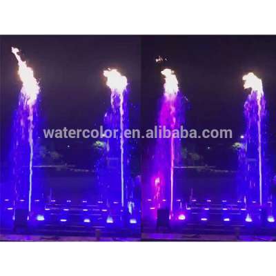 Fire Mix Water Fountain in Factory Test for Music Fountain Show