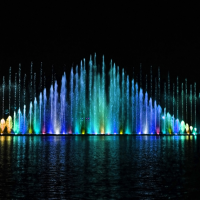 Stainless Steel 304 Material Outdoor Decoration Water Music Fountain Dancing With Colorful DMX512 LED Lights