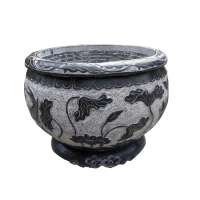 China style black marble flower pot