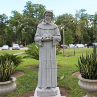 Garden decorative large stone marble st. francis statue